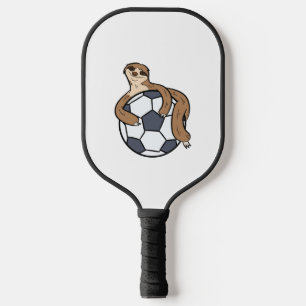 Cute Sloth Soccer Kids Lazy Sloth With Soccer Ball Pickleball Paddle