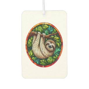 Cute Sloth Stained Glass Ornament Car Air Freshener
