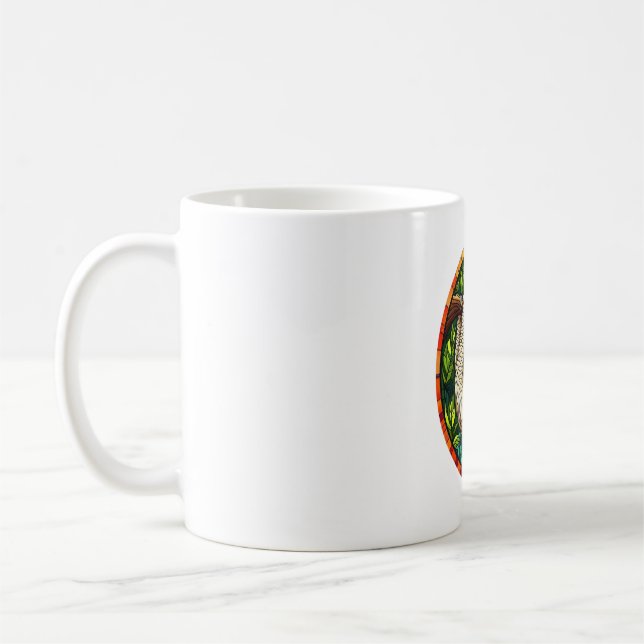 Cute Sloth Stained Glass Ornament Coffee Mug (Left)