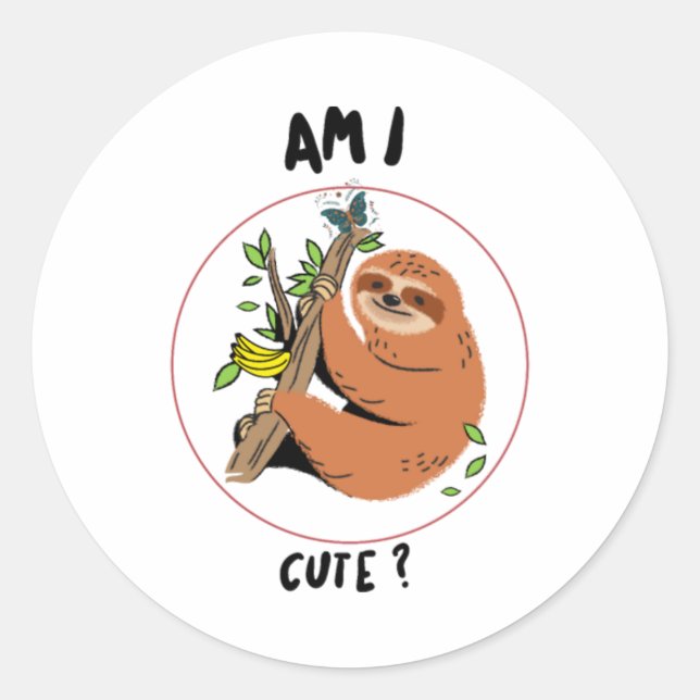Cute Sloth Sticker  (Front)