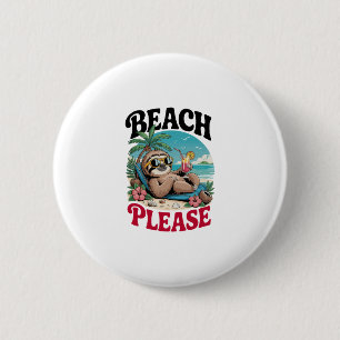 Cute Sloth Summertime 6 Cm Round Badge