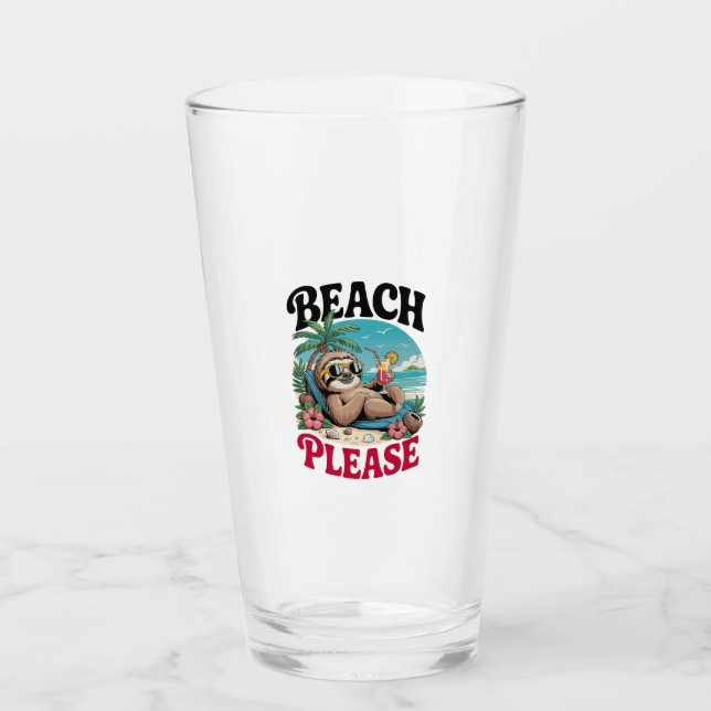 Cute Sloth Summertime Glass (Front)
