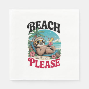 Cute Sloth Summertime Napkin
