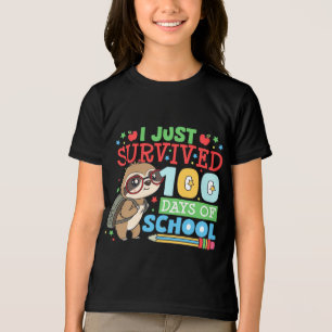 Cute Sloth Survived 100 Days Of School Design Tri-Blend Shirt