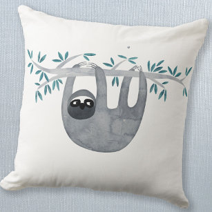 Cute Sloth Throw Pillow
