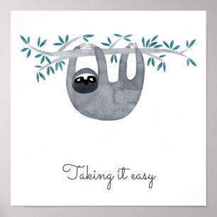 Cute Sloth Typography Poster