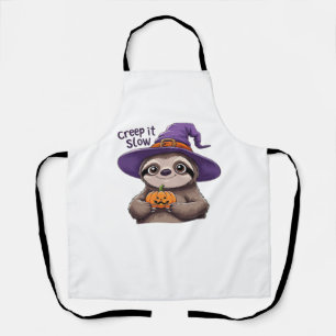 Cute Sloth Witch Halloween Shirt – Creep It Slow P Apron