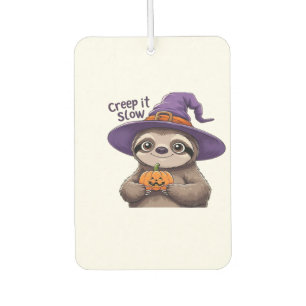 Cute Sloth Witch Halloween Shirt � Creep It Slow P Car Air Freshener