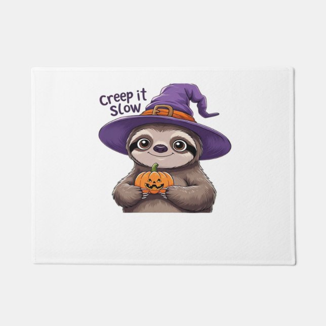 Cute Sloth Witch Halloween Shirt – Creep It Slow P Doormat (Front)