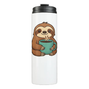 Cute Sloth with Coffee Mug – Cozy Relaxed Animal A