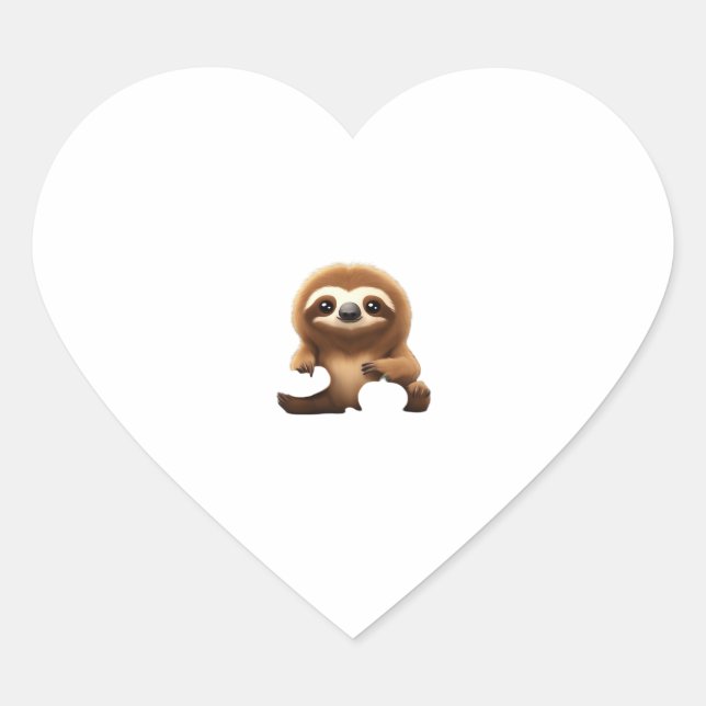 Cute Sloth with Pumpkin Halloween Cartoon Vector I Heart Sticker (Front)