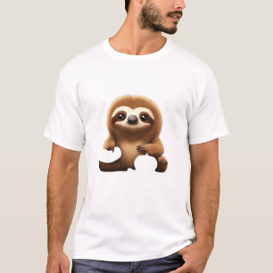 Cute Sloth with Pumpkin Halloween Cartoon Vector I T-Shirt