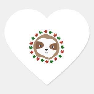 cute sloth with Tree leaves Sticker