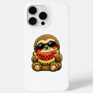 Cute Sloth with Watermelon iPhone 15 Pro Max Case