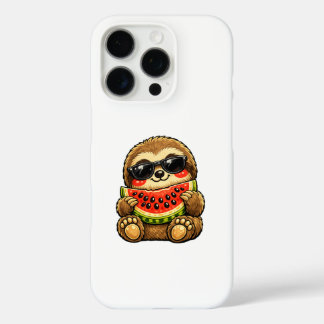 Cute Sloth with Watermelon iPhone 16 Pro Case