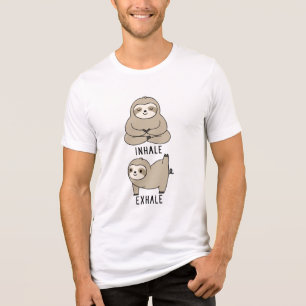 Cute Sloth Yoga Inhale Exhale Funny Meditation Tri-Blend Shirt