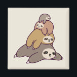 Cute Sloths Background Magnet<br><div class="desc">Animated Sloths background design</div>