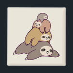 Cute Sloths Background Magnet<br><div class="desc">Animated Sloths background design</div>