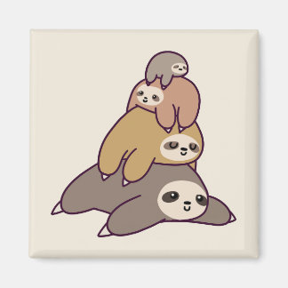 Cute Sloths Background Magnet