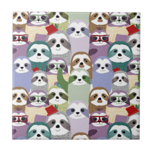 Cute Sloths  Ceramic Tile