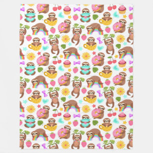 Cute Sloths Fleece Blanket