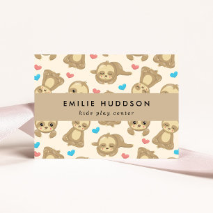 Cute Sloths, Kids Play Centre, Activity Centre Business Card