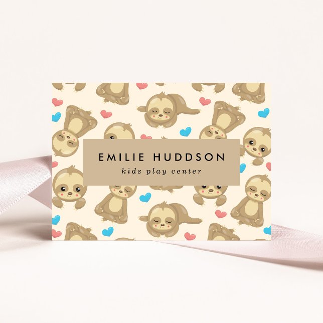 Cute Sloths, Kids Play Centre, Activity Centre Business Card (Creator Uploaded)