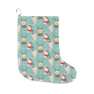Cute Sloths Large Christmas Stocking