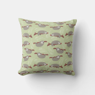 Cute Sloths Pattern Cushion
