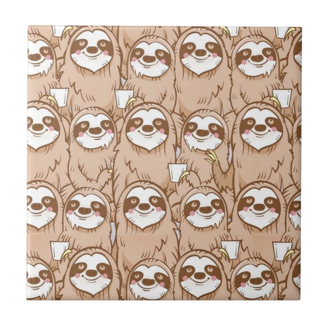 Cute Sloths  Tile (Front)