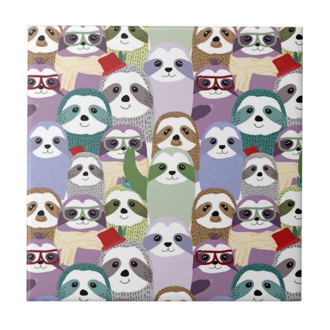 Cute Sloths  Tile (Front)