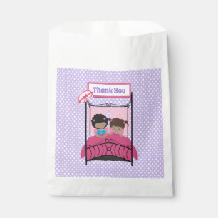 Cute Slumber Party Birthday Black Girl Purple Favour Bags
