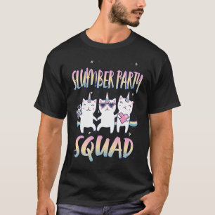 Cute Slumber Party Squad 3 unicorn cats T-Shirt