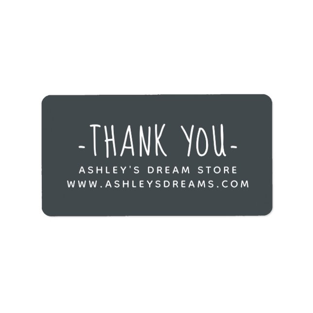 Cute Small Business Black White Thank You Labels (Front)