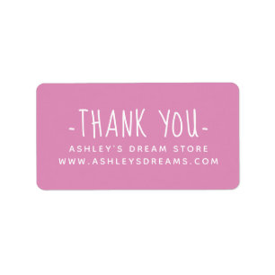 Cute Small Business Fuchsia Pink Thank You Labels