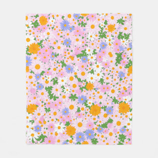  Cute, small daisies with a seamless Fleece Blanket