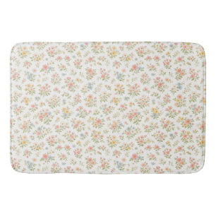 Cute Small Ditsy Floral Seamless Pattern Bath Mat