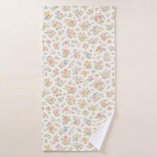 Cute Small Ditsy Floral Seamless Pattern Bath Towel