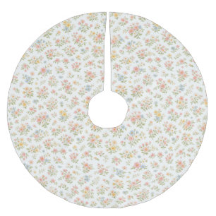 Cute Small Ditsy Floral Seamless Pattern Brushed Polyester Tree Skirt