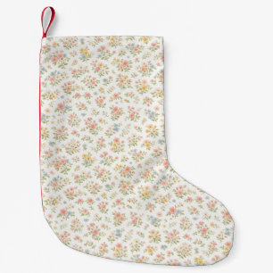 Cute Small Ditsy Floral Seamless Pattern Christmas Stocking