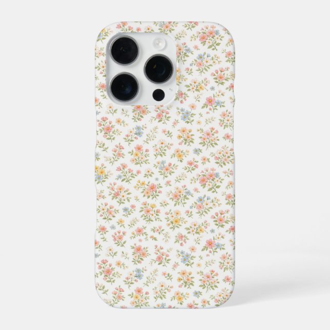 Cute Small Ditsy Floral Seamless Pattern iPhone Case (Back)