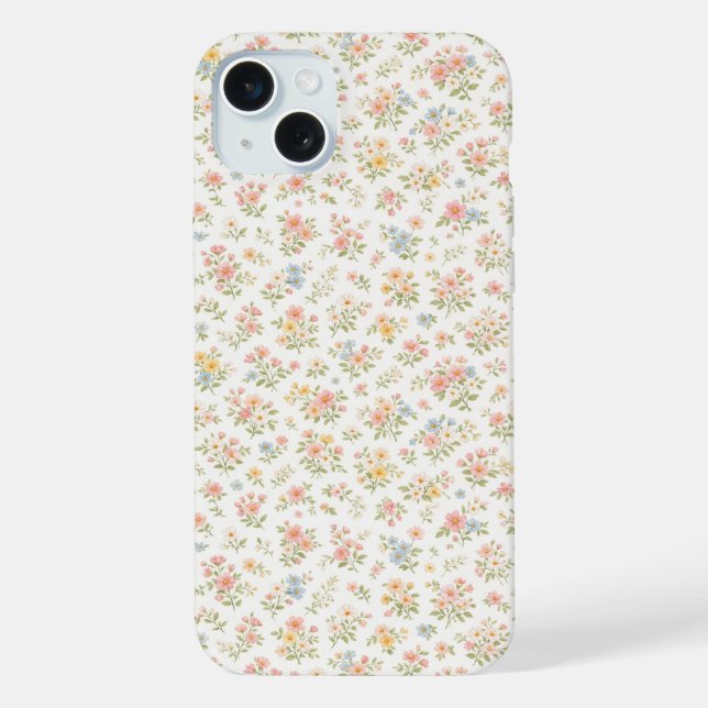 Cute Small Ditsy Floral Seamless Pattern iPhone Case (Back)