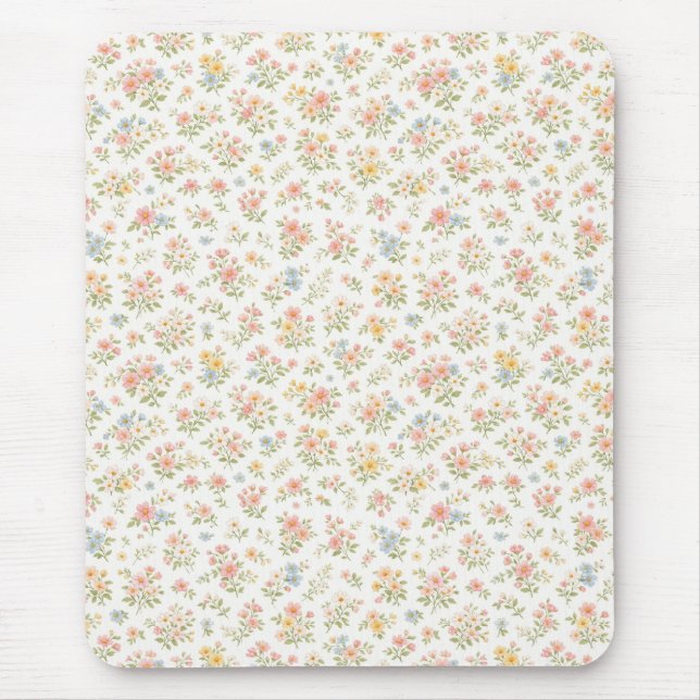 Cute Small Ditsy Floral Seamless Pattern Mouse Mat (Front)