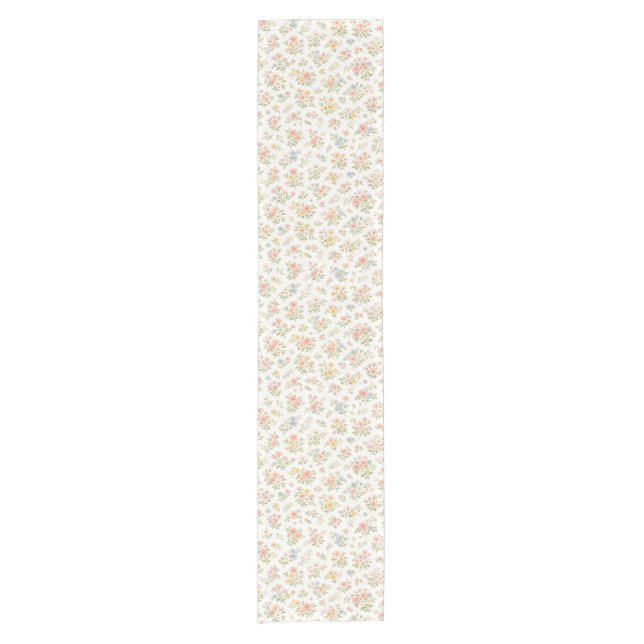Cute Small Ditsy Floral Seamless Pattern Short Table Runner (Front)
