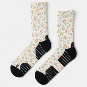 Cute Small Ditsy Floral Seamless Pattern Socks