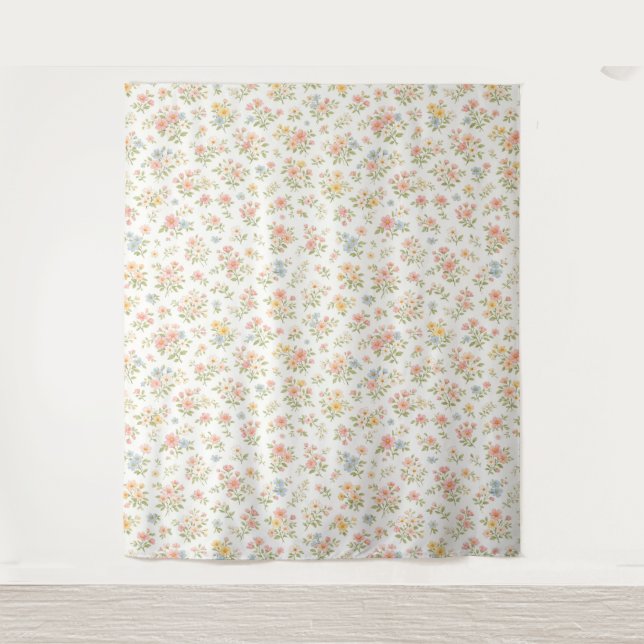 Cute Small Ditsy Floral Seamless Pattern Tapestry (Front)