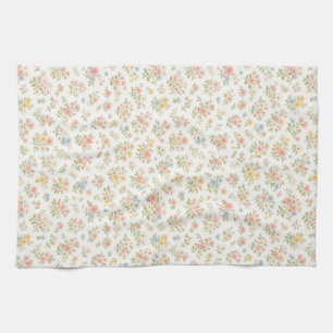 Cute Small Ditsy Floral Seamless Pattern Tea Towel