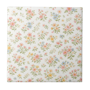 Cute Small Ditsy Floral Seamless Pattern Tile