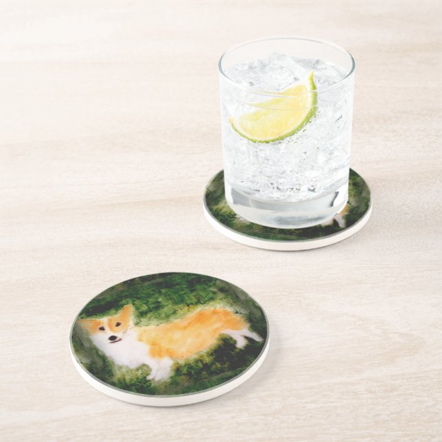 Cute Small Dog Corgi Coaster (Side)