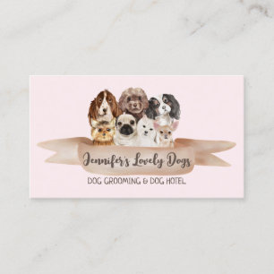 Cute Small Dog Grooming Service Business Card